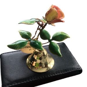 Handcrafted Rose Christmas Bell by Bovano of Cheshire